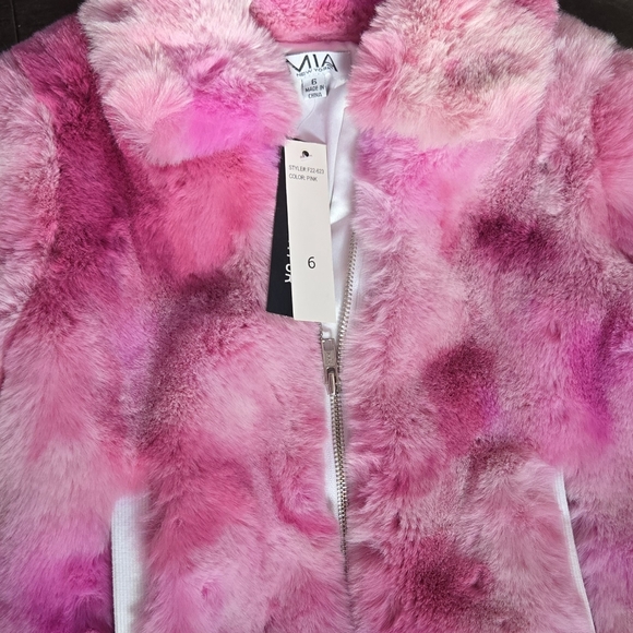 MIA NEW YORK Vibrant Pink Faux Fur Jacket - Picture 6 of 7